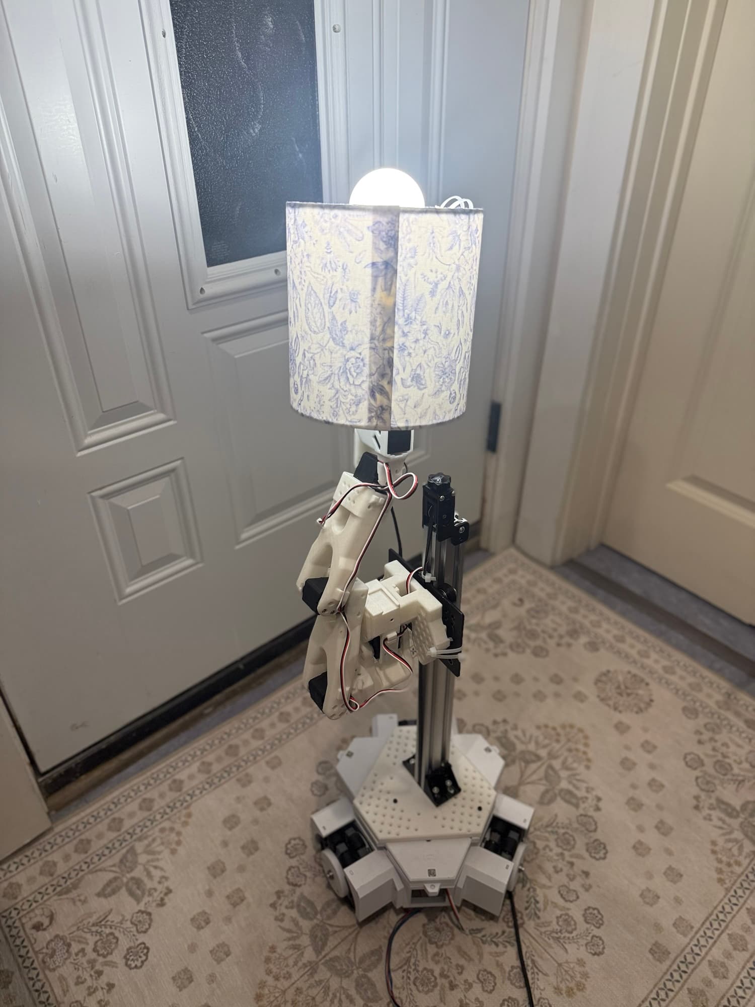 Kural robot fitted with its lamp tool at home.